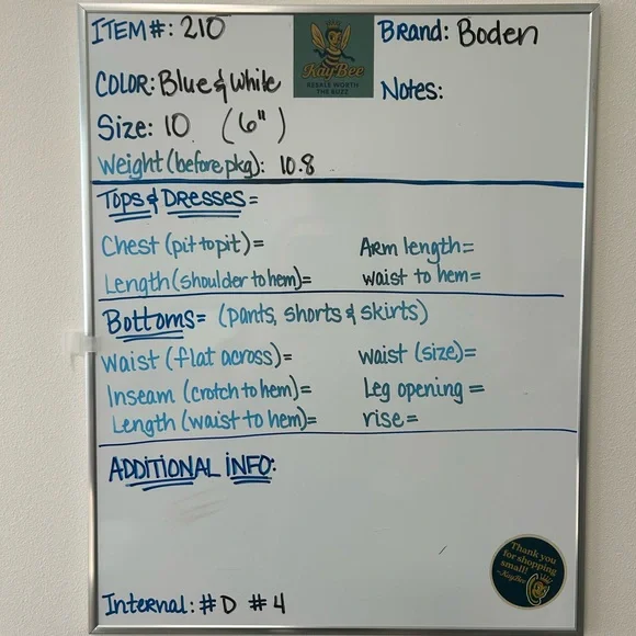 Boden Linen Blend Striped Tie Waist Paperbag Shorts Blue White Size 10 Medium - Picture 5 of 5